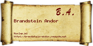 Brandstein Andor névjegykártya